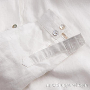 Белые женские свободные длинные повседневные рубашки с длинным рукавом